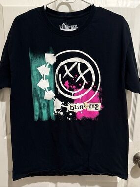 Blink-182 Black Graphic Tee with White Print